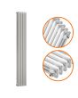 1800 x 293mm White Vertical Traditional 3 Column Radiator