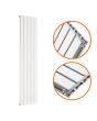 1600 x 350mm White Double Flat Panel Vertical Radiator 