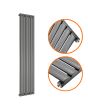 1600 x 354mm Anthracite Single Oval Tube Vertical Radiator 