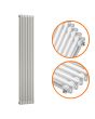 1800 x 383mm White Vertical Traditional 2 Column Radiator