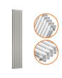 1800 x 383mm White Vertical Traditional 3 Column Radiator
