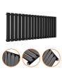 400 x 1000mm Black Single Oval Tube Horizontal Radiator 