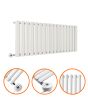 400 x 1000mm Electric White Single Oval Panel Horizontal Radiator
