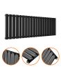 400 x 1180mm Black Single Oval Tube Horizontal Radiator 