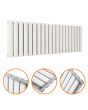 400 x 1180mm White Double Oval Tube Horizontal Radiator 