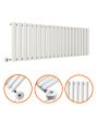 400 x 1180mm Electric White Single Oval Panel Horizontal Radiator
