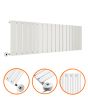 400 x 1190mm Electric White Single Flat Panel Horizontal Radiator