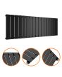 400 x 1190mm Black Single Flat Panel Horizontal Radiator 