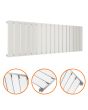 400 x 1190mm White Single Flat Panel Horizontal Radiator 