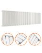 400 x 1400mm White Single Flat Panel Horizontal Radiator 