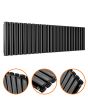 400 x 1411mm Black Double Oval Tube Horizontal Radiator 