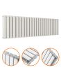 400 x 1411mm White Double Oval Tube Horizontal Radiator 