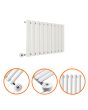 400 x 595mm Electric White Single Oval Panel Horizontal Radiator