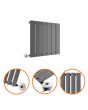 400 x 420mm Electric Anthracite Single Flat Panel Horizontal Radiator