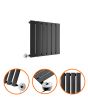 400 x 420mm Electric Black Single Flat Panel Horizontal Radiator