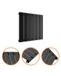 400 x 420mm Black Single Flat Panel Horizontal Radiator 