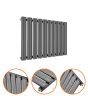 400 x 595mm Anthracite Single Oval Tube Horizontal Radiator 