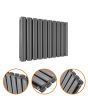 400 x 595mm Anthracite Double Oval Tube Horizontal Radiator 