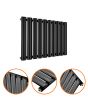 400 x 595mm Black Single Oval Tube Horizontal Radiator 