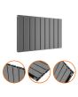 400 x 630mm Anthracite Double Flat Panel Horizontal Radiator