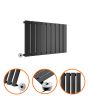 400 x 630mm Electric Black Single Flat Panel Horizontal Radiator
