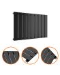 400 x 630mm Black Single Flat Panel Horizontal Radiator 