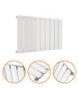 400 x 630mm White Single Flat Panel Horizontal Radiator 