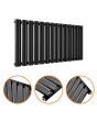 400 x 834mm Black Single Oval Tube Horizontal Radiator 