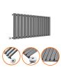 400 x 834mm Electric Anthracite Single Oval Panel Horizontal Radiator