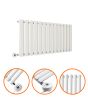 400 x 834mm Electric White Single Oval Panel Horizontal Radiator