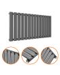 400 x 834mm Anthracite Single Oval Tube Horizontal Radiator 