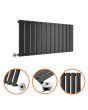 400 x 840mm Electric Black Single Flat Panel Horizontal Radiator