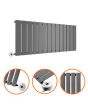 400 x 980mm Electric Anthracite Single Flat Panel Horizontal Radiator