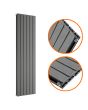 1780 x 420mm Anthracite Double Flat Panel Vertical Radiator 