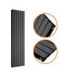 1780 x 420mm Black Double Flat Panel Vertical Radiator 