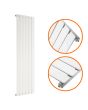 1780 x 490mm White Single Flat Panel Vertical Radiator 