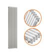 1500 x 470mm White Vertical Traditional 3 Column Radiator