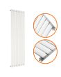 1780 x 472mm White Single Oval Tube Vertical Radiator 