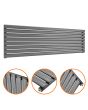 472mm x 1600mm Anthracite Single Oval Tube Horizontal / Landscape Radiator 