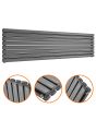 472mm x 1780mm Anthracite Double Oval Tube Horizontal / Landscape Radiator 