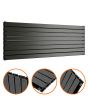 560mm x 1600mm Black Double Flat Panel Horizontal / Landscape Radiator