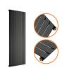 1600 x 560mm Black Single Flat Panel Vertical Radiator 