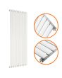 1780 x 590mm White Single Oval Tube Vertical Radiator 