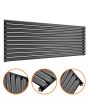 590mm x 1600mm Black Single Oval Tube Horizontal / Landscape Radiator 