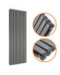 1600 x 590mm Anthracite Double Oval Tube Vertical Radiator 