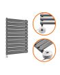 595 x 400mm Electric Anthracite Single Oval Panel Vertical Radiator