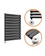 595 x 400mm Electric Black Single Oval Panel Vertical Radiator