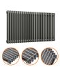 600 x 1193mm Anthracite Horizontal Traditional 2 Column Radiator