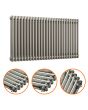 600 x 1193mm Raw Metal Lacquered Horizontal Traditional 2 Column Radiator