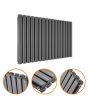 635 x 1000mm Anthracite Double Oval Tube Horizontal Radiator 